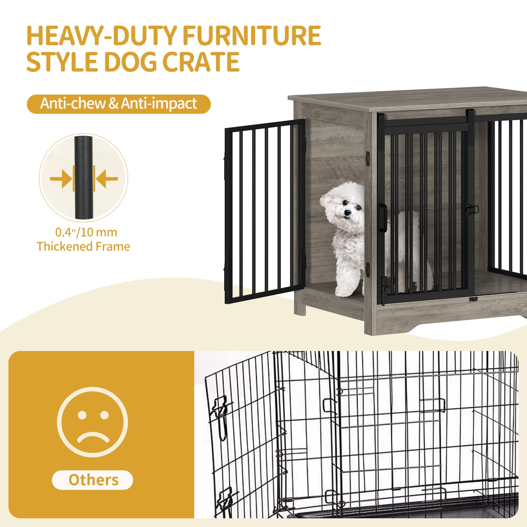 Jaula para perros Hzuaneri con dos puertas, acceso cómodo