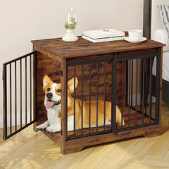 Jaula para perros Hzuaneri con puerta corredera ahorra espacio.