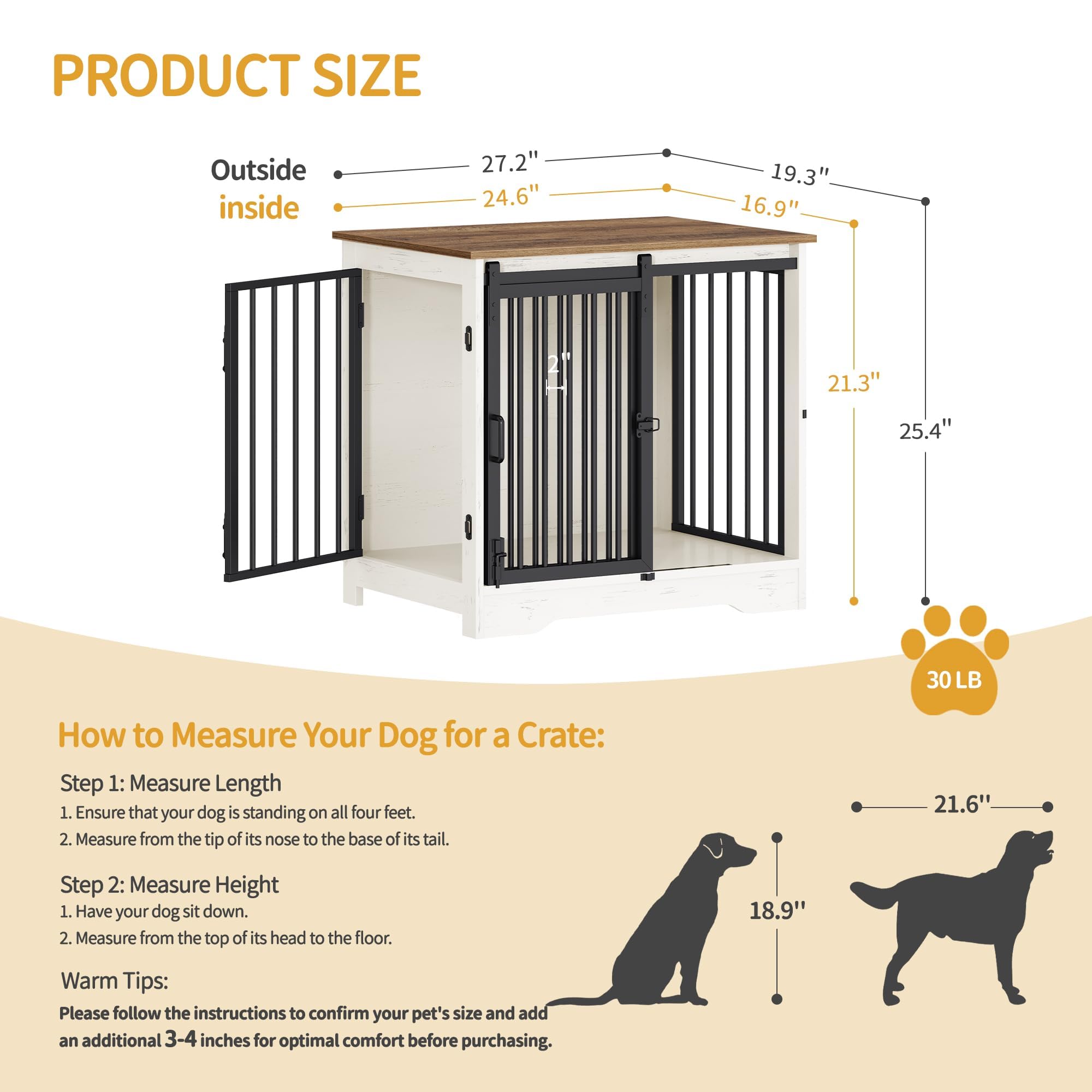 Hzuaneri jaula-perro-puerta-deslizante: acceso fácil y uso eficiente del espacio.
