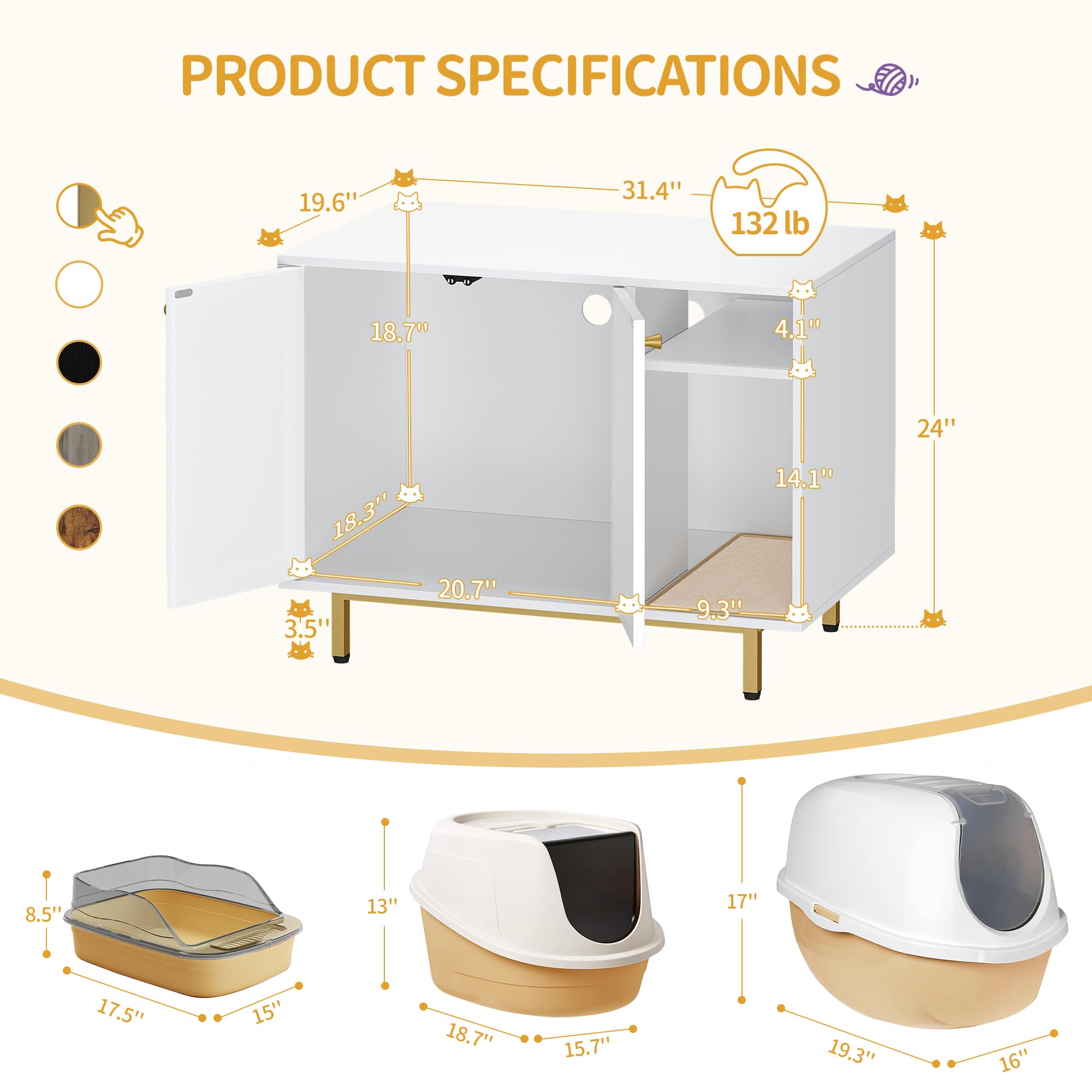 Hzuaneri mesa extremo blanco dorado, diseño moderno para la sala