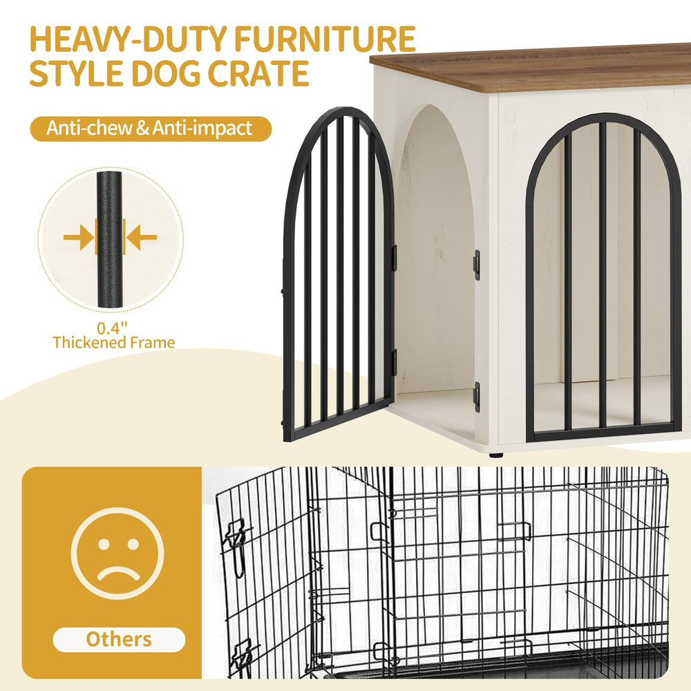 Hzuaneri mueble jaula para perro en sala con diseño integrado y práctico.