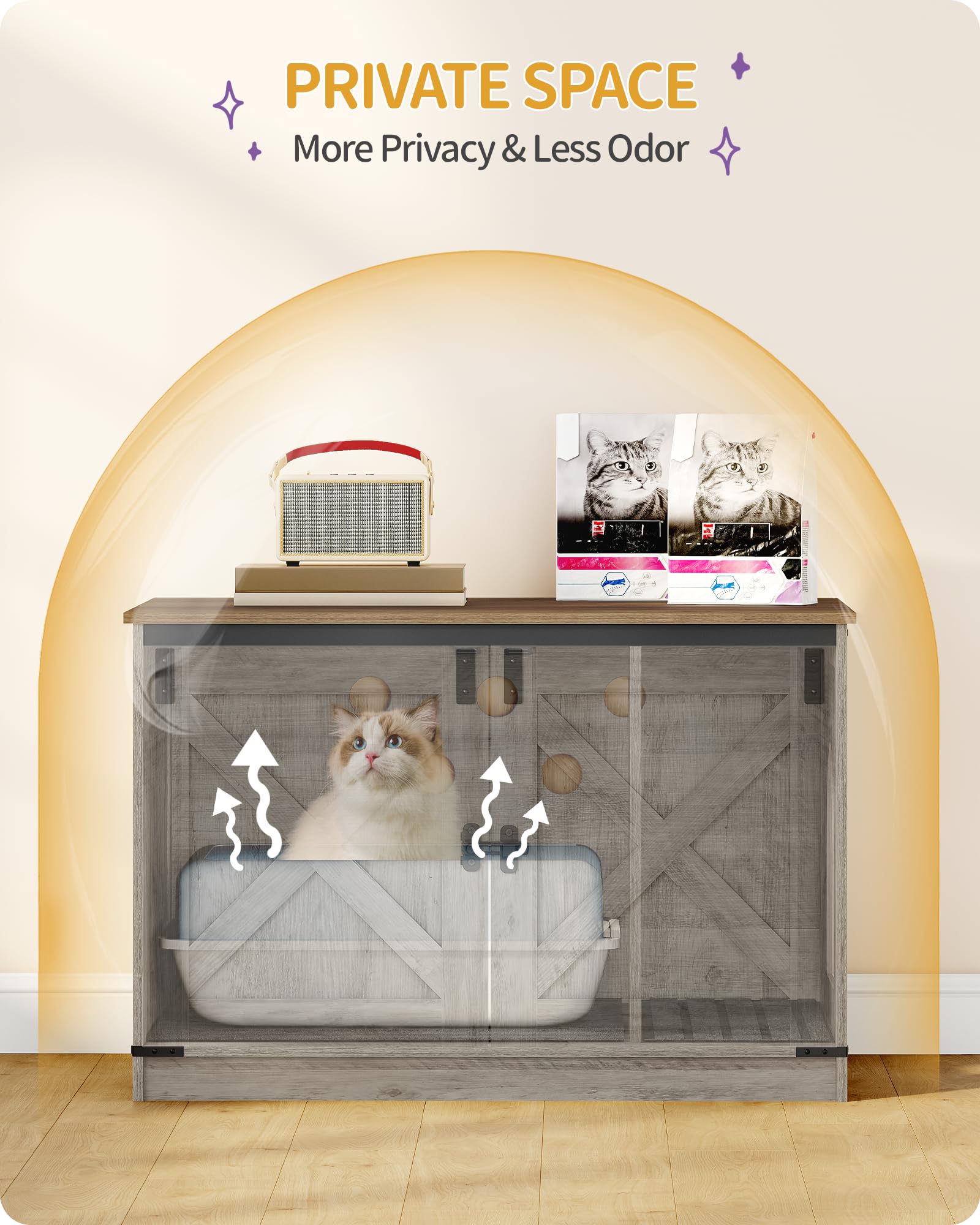 Mueble lateral para salón con estilo Hzuaneri para gato.