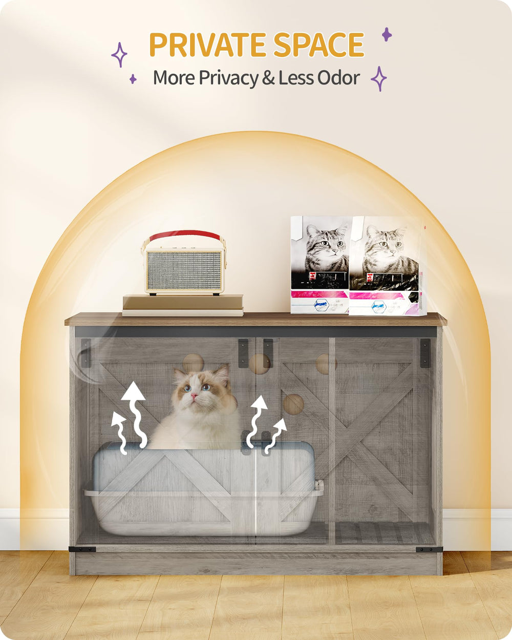 Mueble lateral para salón con estilo Hzuaneri para gato.