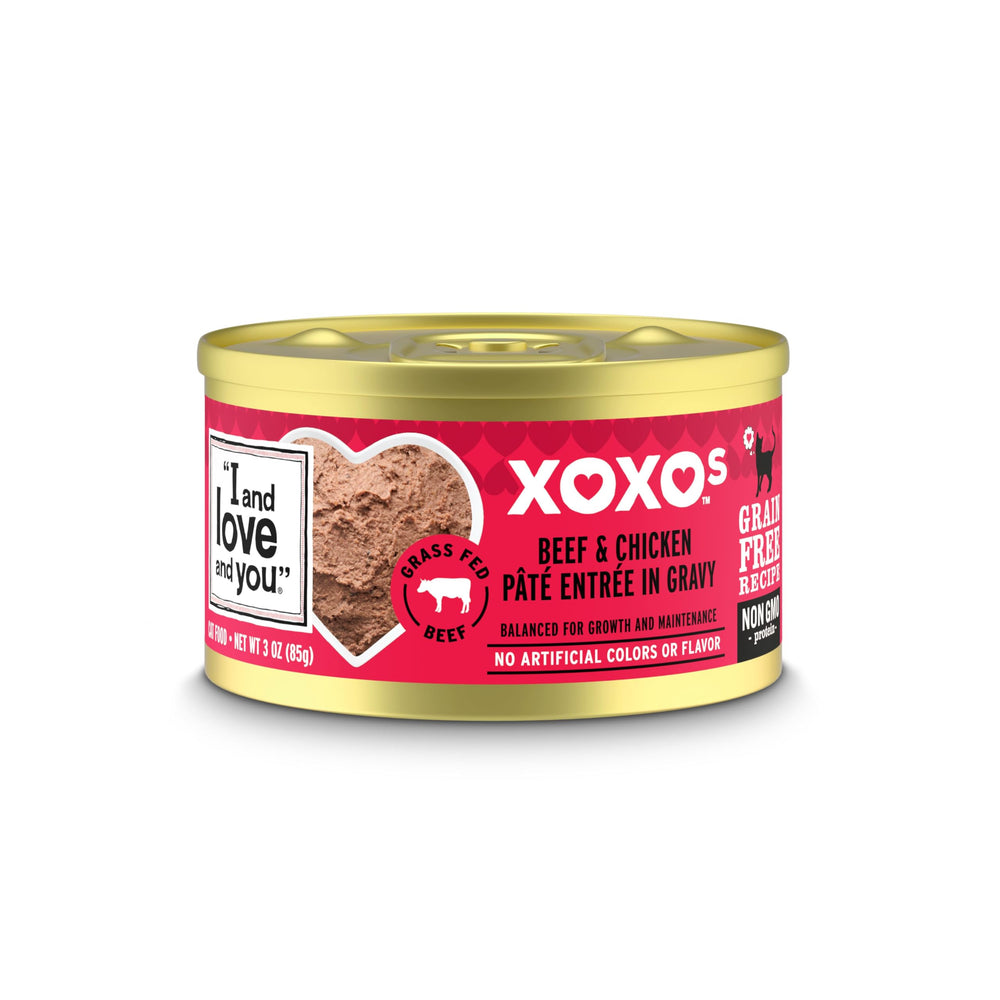 I AND LOVE AND YOU XOXOs Latas Gato Pate Pollo y Res - doble proteína para variedad.