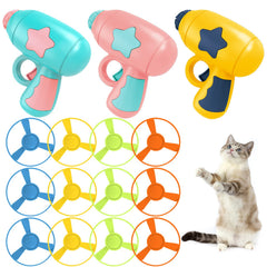 IAXSEE: juguete para gatos con lanzador y cabeza amarilla, estimula la curiosidad y el ejercicio.
