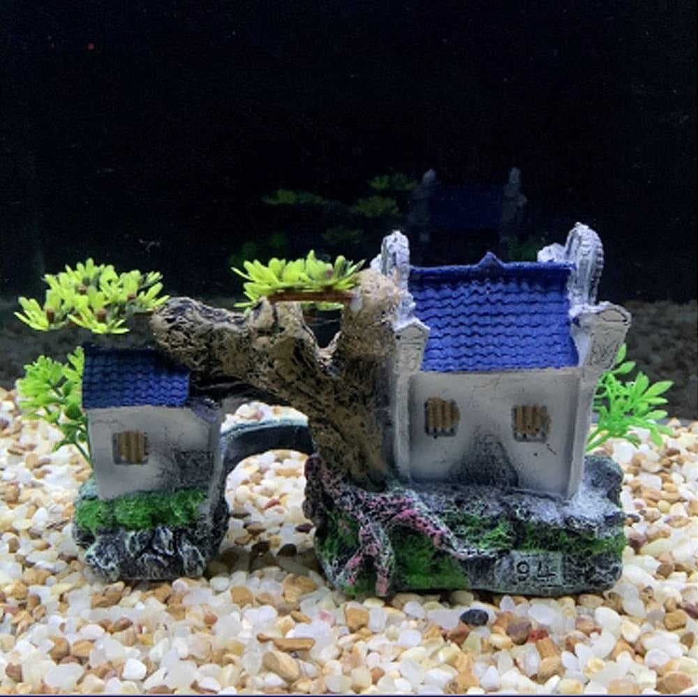 IBWell decoraciones de resina para acuario, diseño clásico que invita a un paisaje submarino.