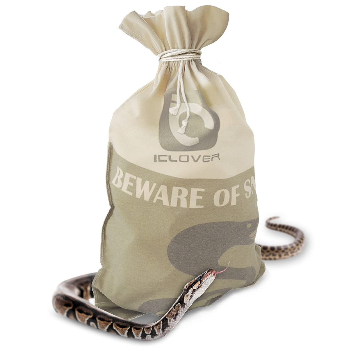 La IC ICLOVER bolsa serpiente cordón frontal facilita transporte seguro.