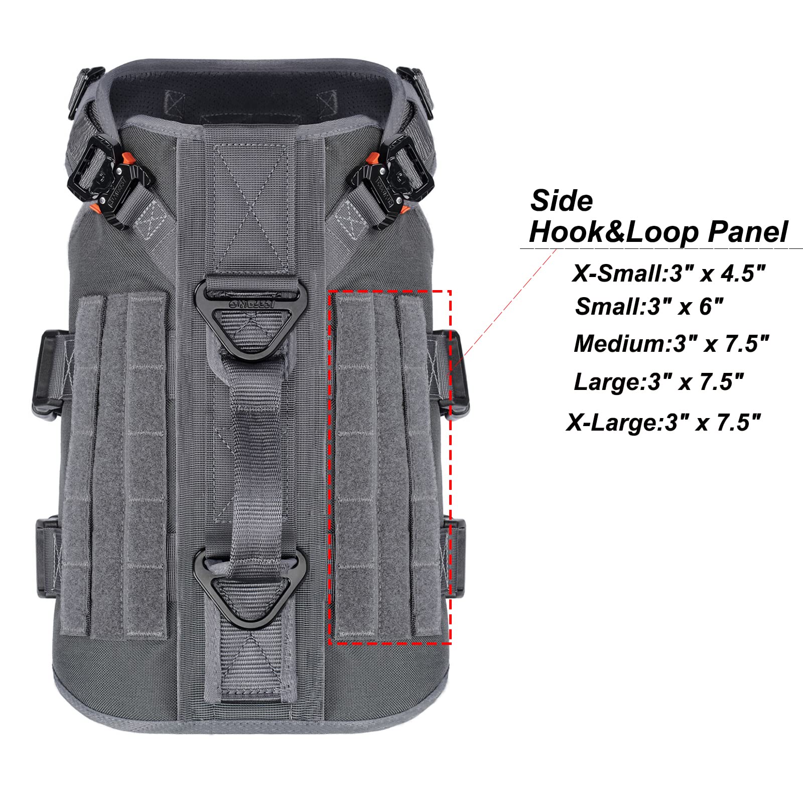 Panel Velcro para identificación ICEFANG GN3 en tono gris lobo.