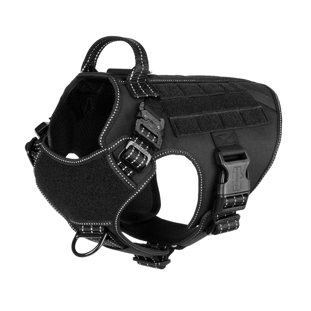 Arnés ICEFANG táctico con doble hebilla para paseos seguros.