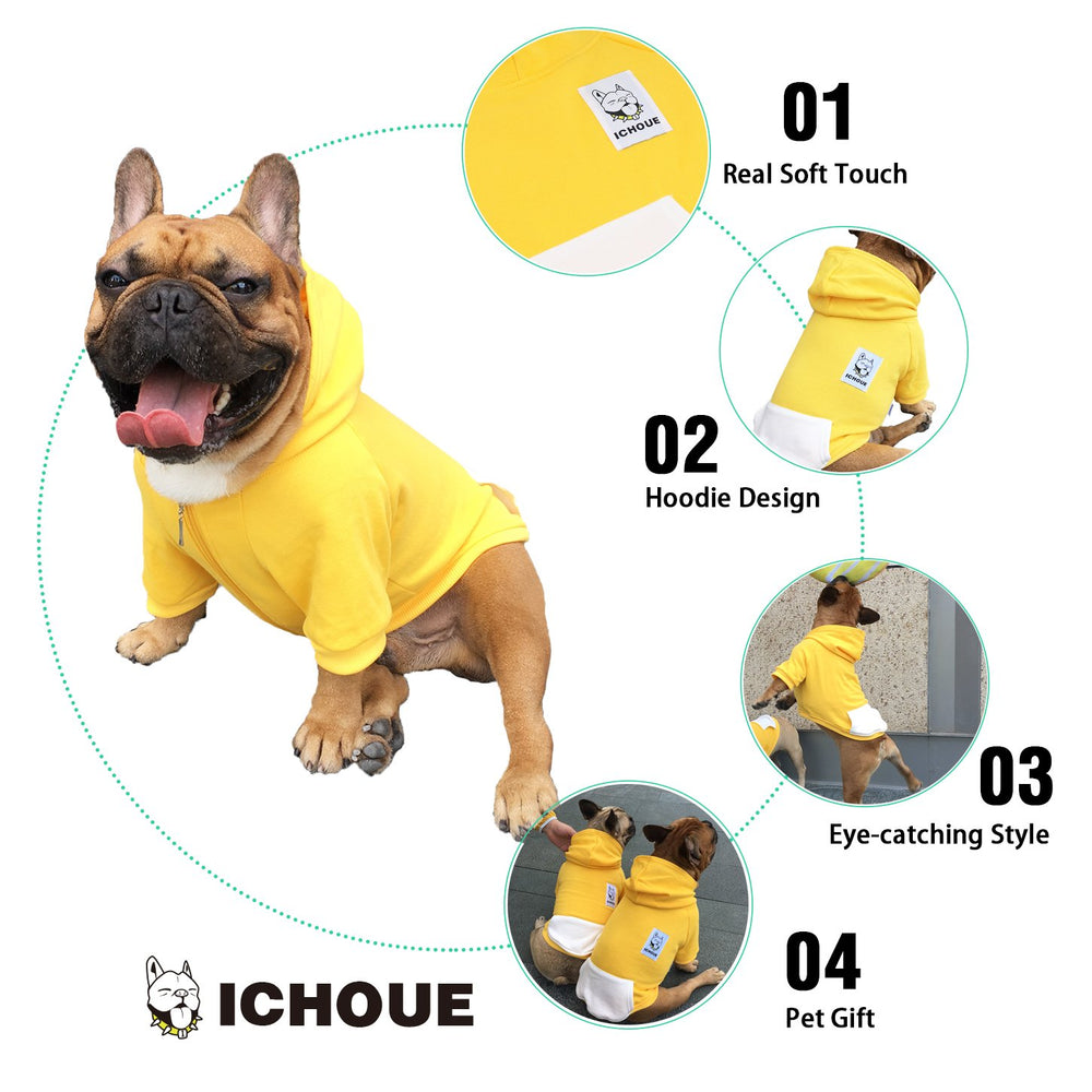 ICHOUE ajuste cómodo con pecho ancho para perro con silueta robusta.