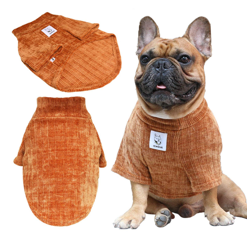 Cuello alto de diseño en la sudadera para perro, protección contra el frío.