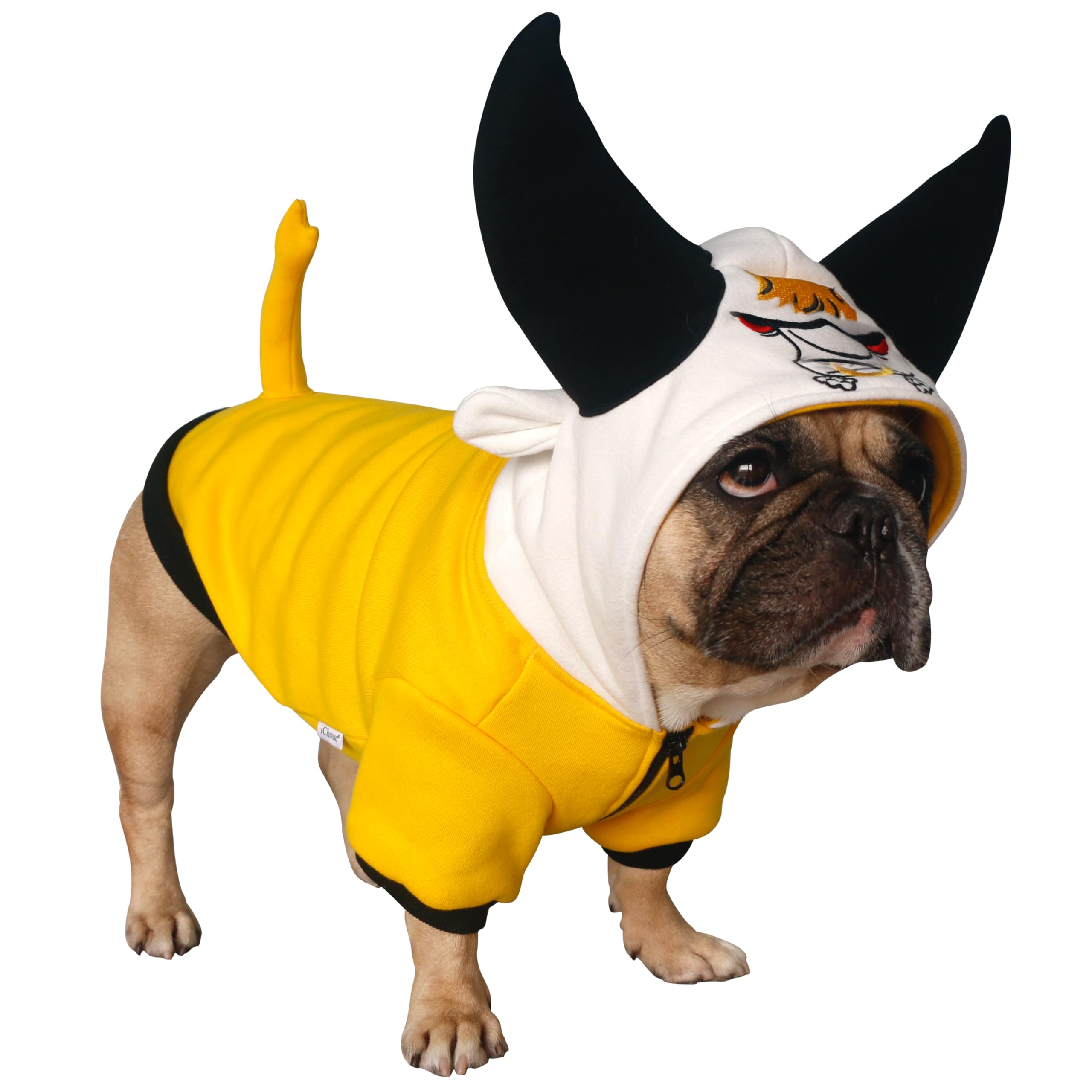 ICHOUE Disfraz con cuerno de búfalo para bulldog, ideal para Halloween