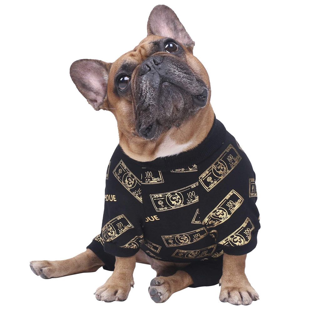 Pijama iChoue para perro bulldog francés, detalle elástico en cuello para ponérselo fácilmente.