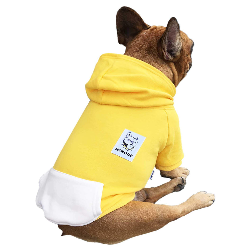 ICHOUE sudadera para perro bulldog francés en amarillo XXL, abriga durante el frío.