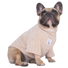 Textura corduroy suave en beige de iChoue para abrigo diario