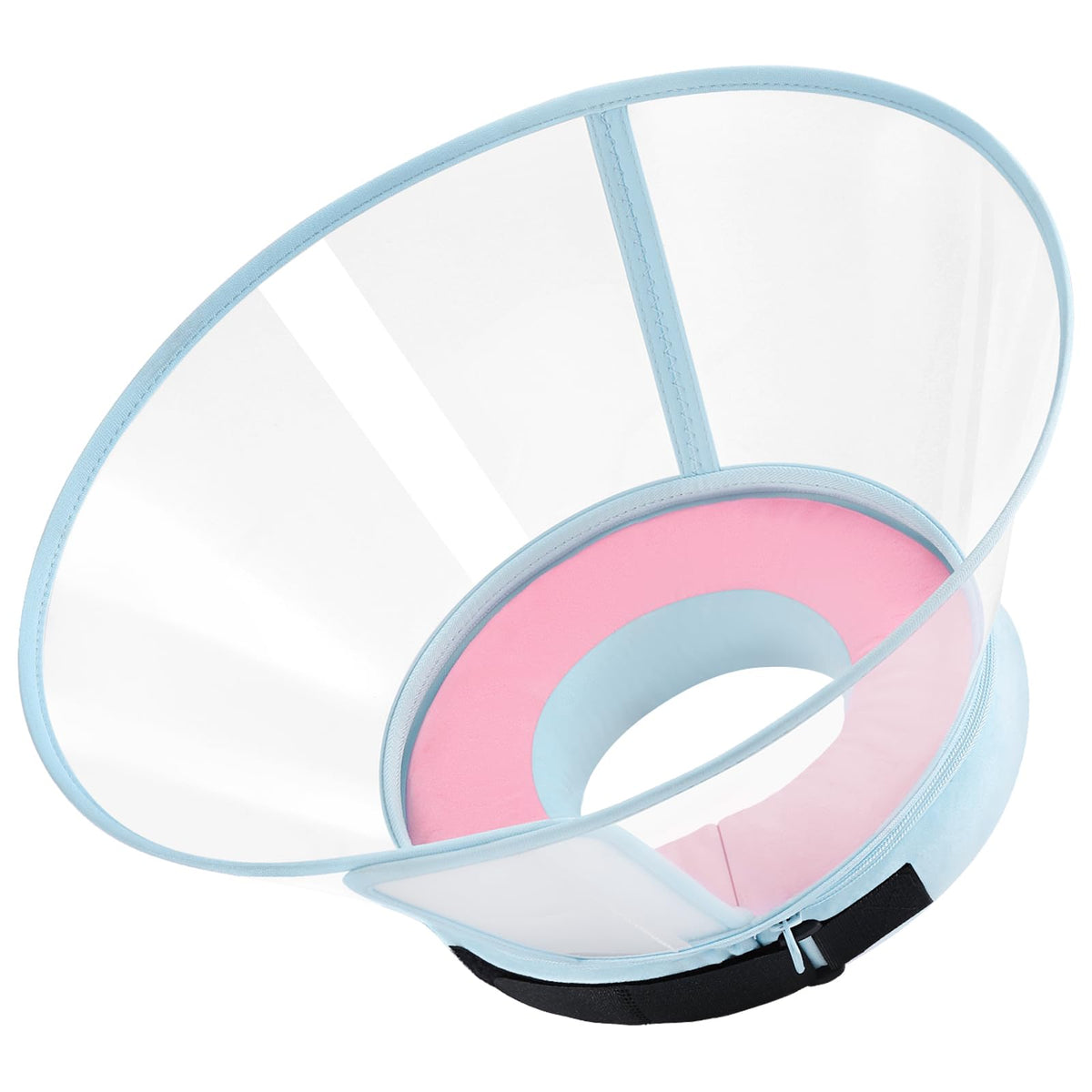 ICOYEA cono dona para perros rosa, cómodo diseño sin inflar y soporte suave.