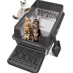 ICYAIR caja de arena XXL con tapa, ideal para gatos grandes y hogares con varios felinos.