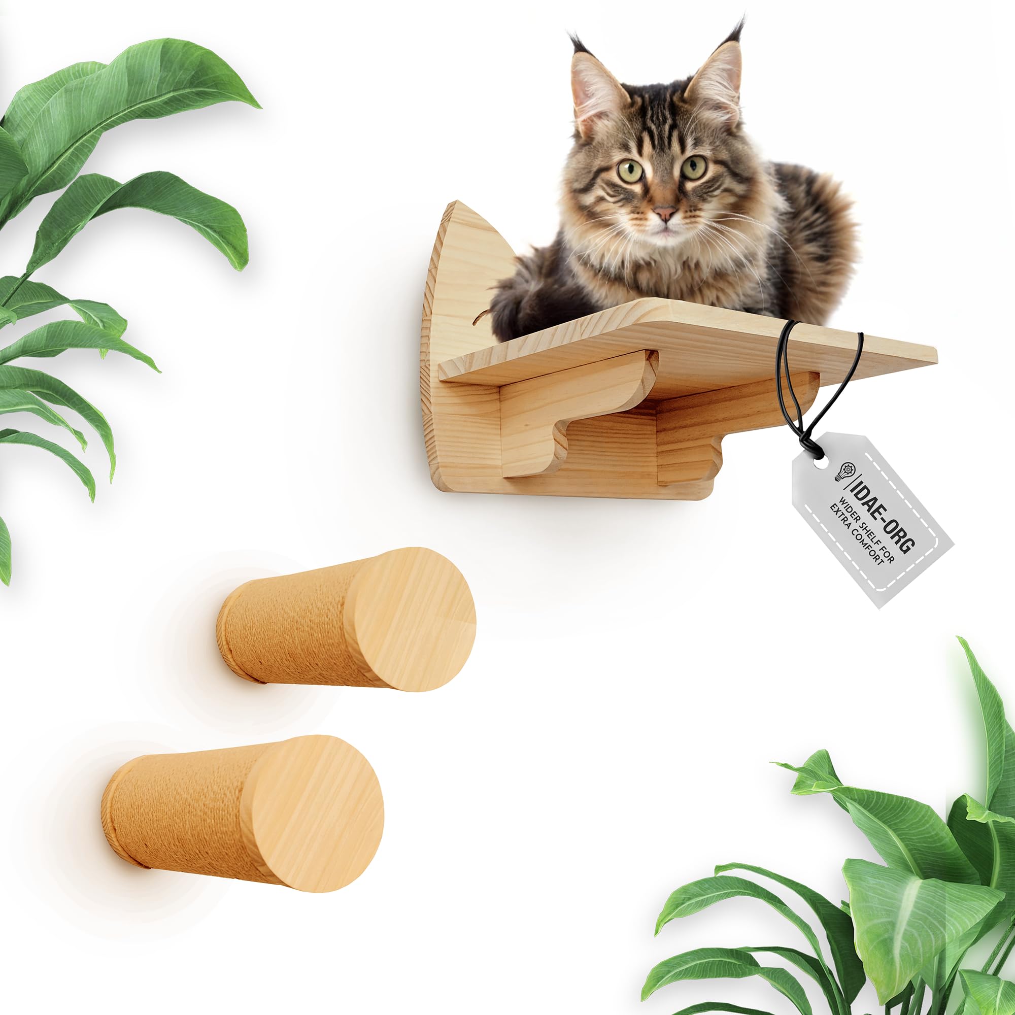 IDAE-ORG estante-pared-gatos set-3 principal, plataforma amplia para descanso seguro