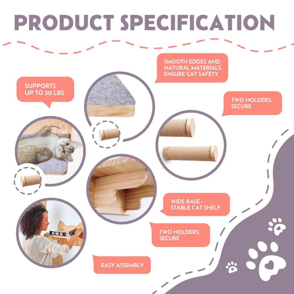IDAE-ORG estantes-pared-gatos-redondos, diseño modular para configuraciones personalizadas