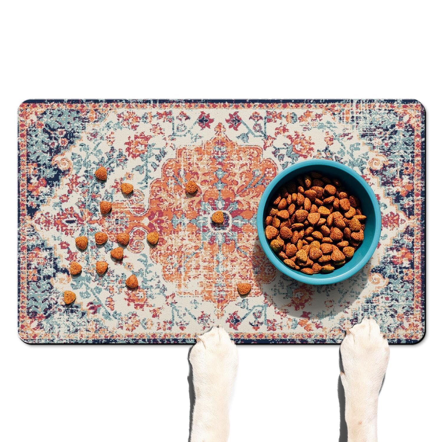 Ideasonna tapete absorbente para alimentos de perro evita goteos en el suelo.