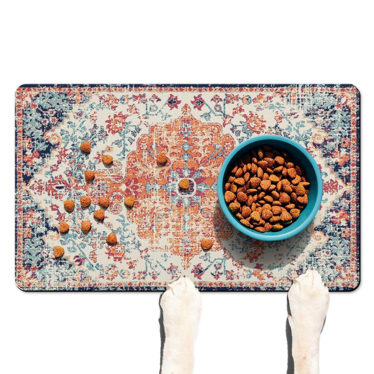 Ideasonna tapete absorbente para alimentos de perro evita goteos en el suelo.