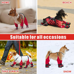 Idepet botas impermeables para nieve y lluvia protegiendo las patas