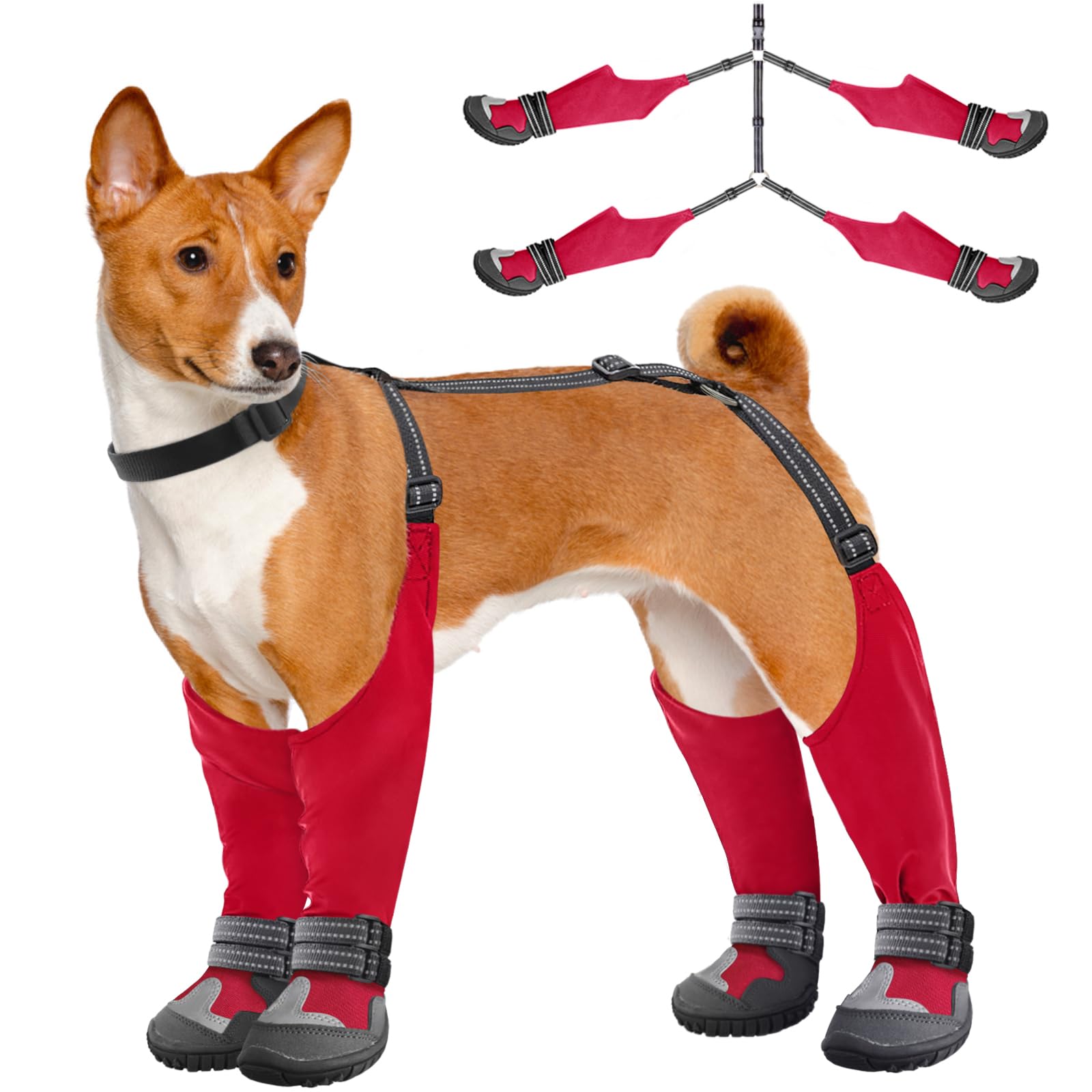 Idepet botas para perro de talla alta con tirantes ajustables para un ajuste cómodo
