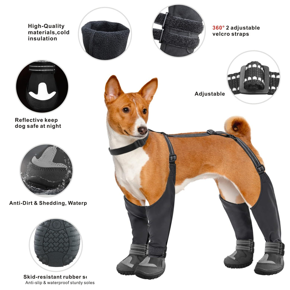 Idepet botas suspensor cubren el dorso del perro con ajuste seguro.