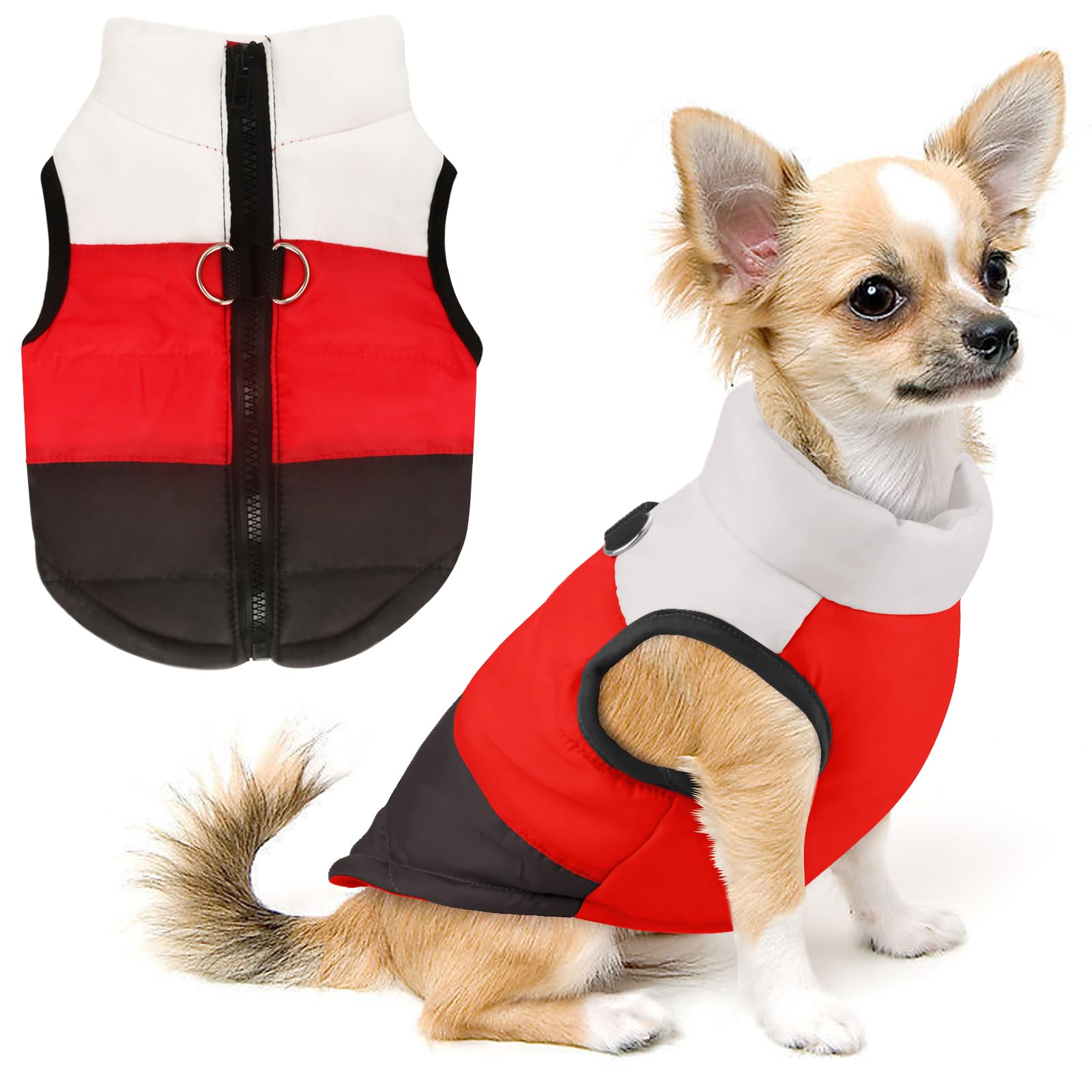 Idepet chaleco para perro con ancla y patchwork, ideal para paseos seguros en días fríos.