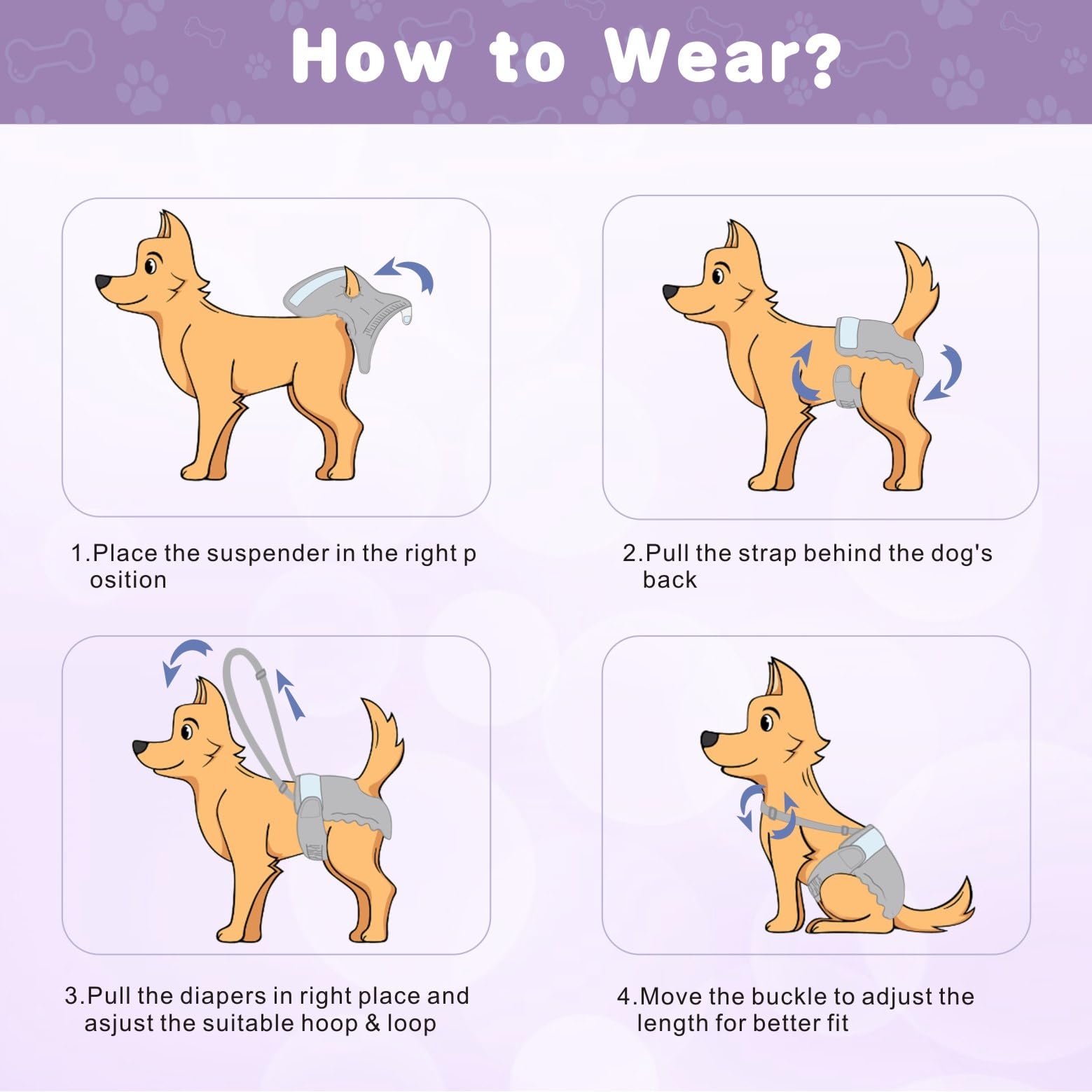 Idepet pañales para perro hembra, tallas desde muy pequeña hasta extra grande