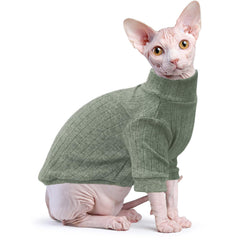 Idepet prenda elástica para facilitar vestir gatos sin pelo, verde