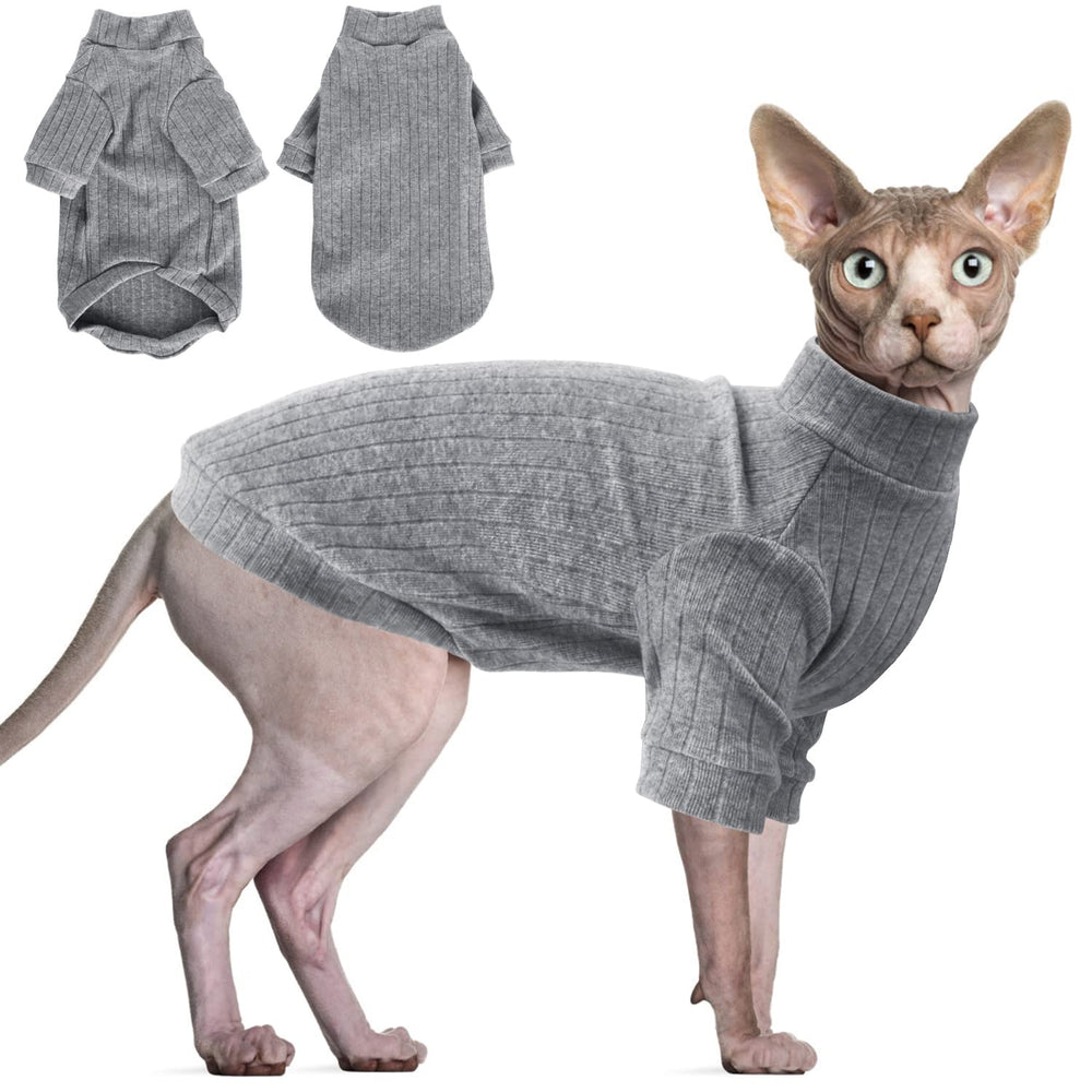 Idepet Sphynx Suéter frente: ajuste cómodo para piel sensible y calor ligero.