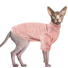 Idepet sudadera para gato sin pelo rosado, abriga con suavidad.