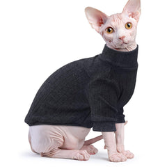 Idepet suéter gato sphynx cuello tortuga, cálido y moderno.