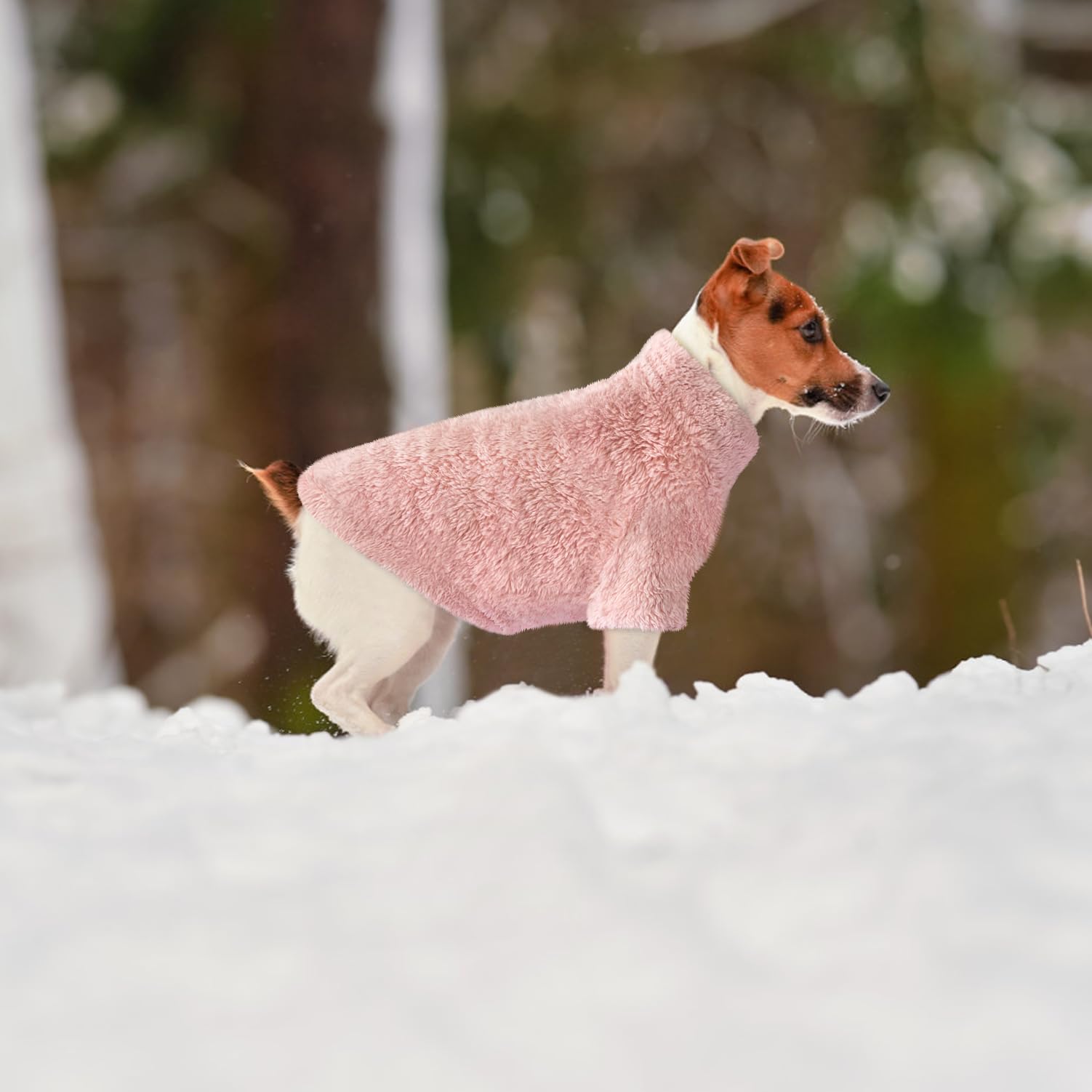 Idepet suéter para perro pequeño, cuello alto que mantiene el torso caliente.