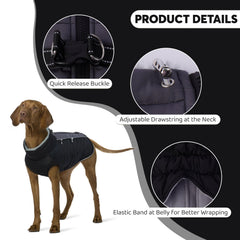 IDOMIK capa para perro cálida con anillos en D y reflectante para seguridad nocturna.