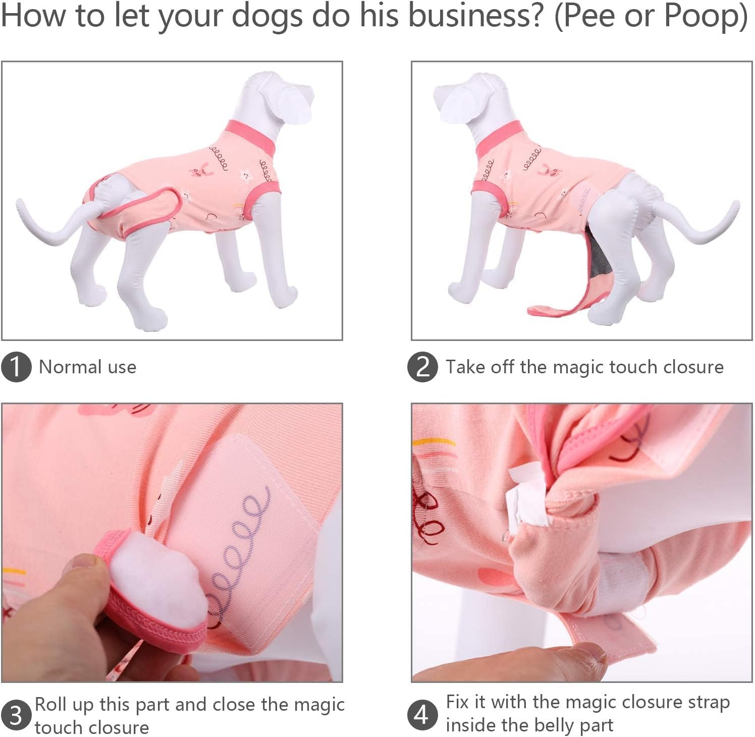 IDOMIK Dog Recovery Suit tallas varias: ajuste perfecto para perros pequeños y grandes