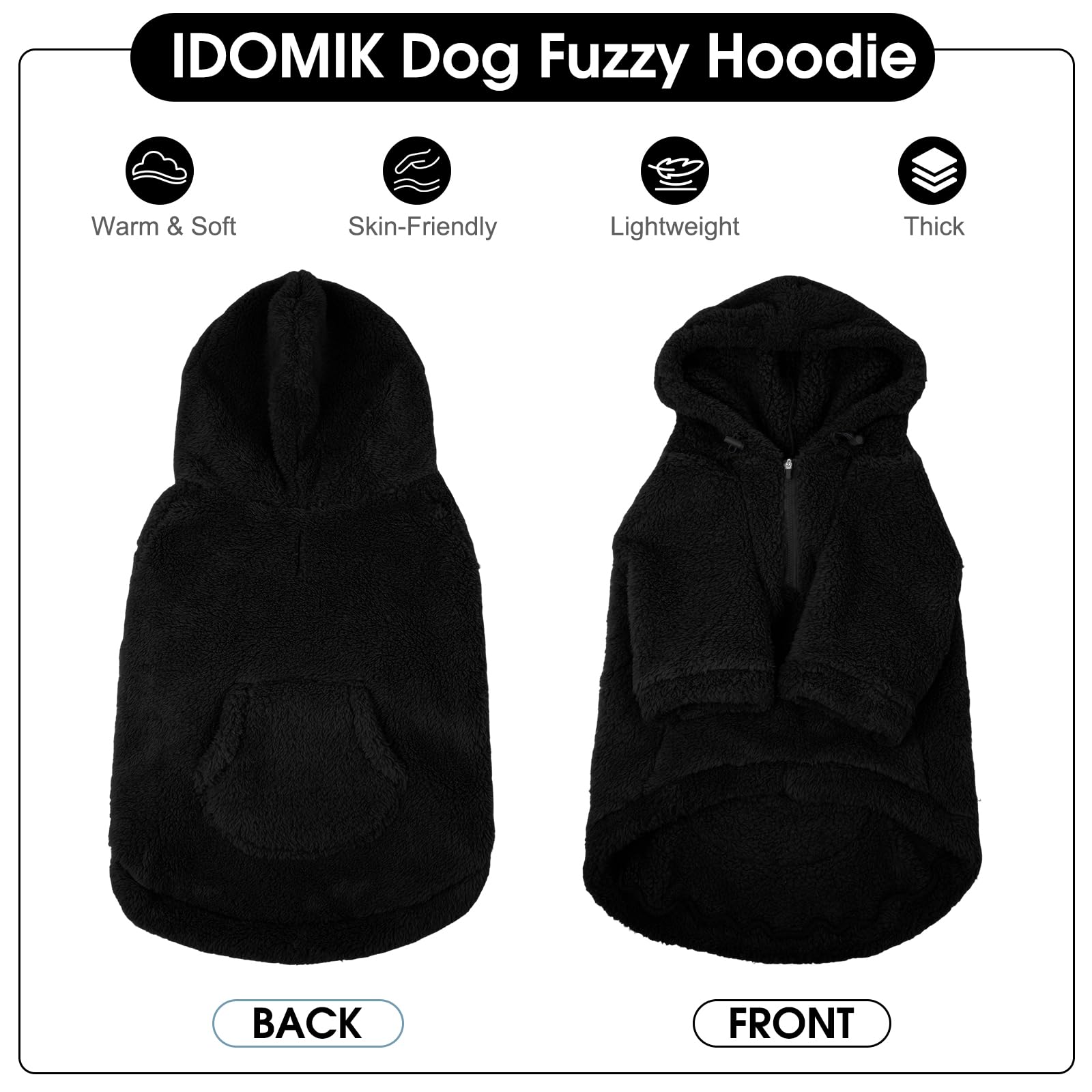IDOMIK sudadera para perro con bolsillo trasero, práctico para snacks y paseo.