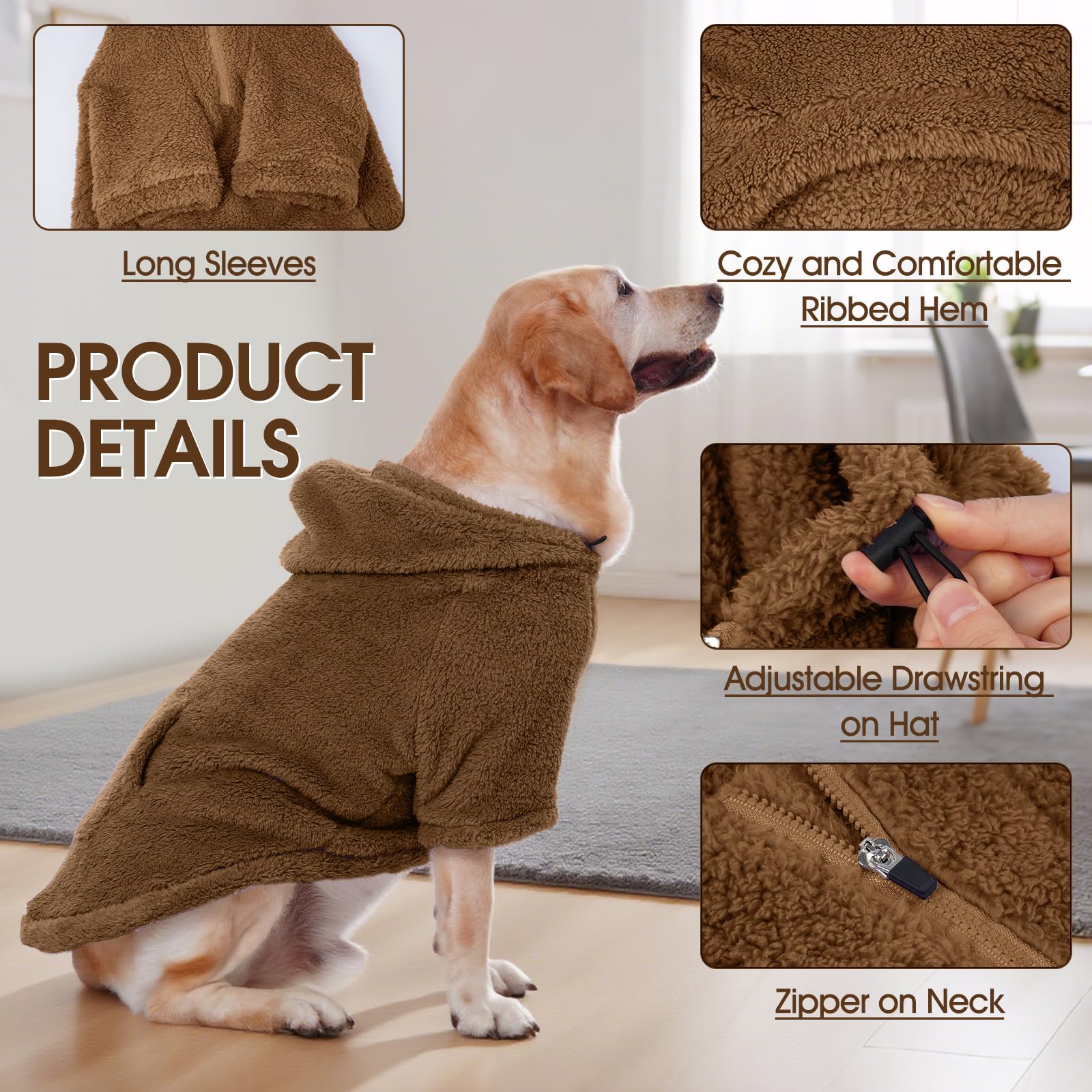 IDOMIK sudadera para perro con bolsillo trasero, perfecto para snacks y accesorios.