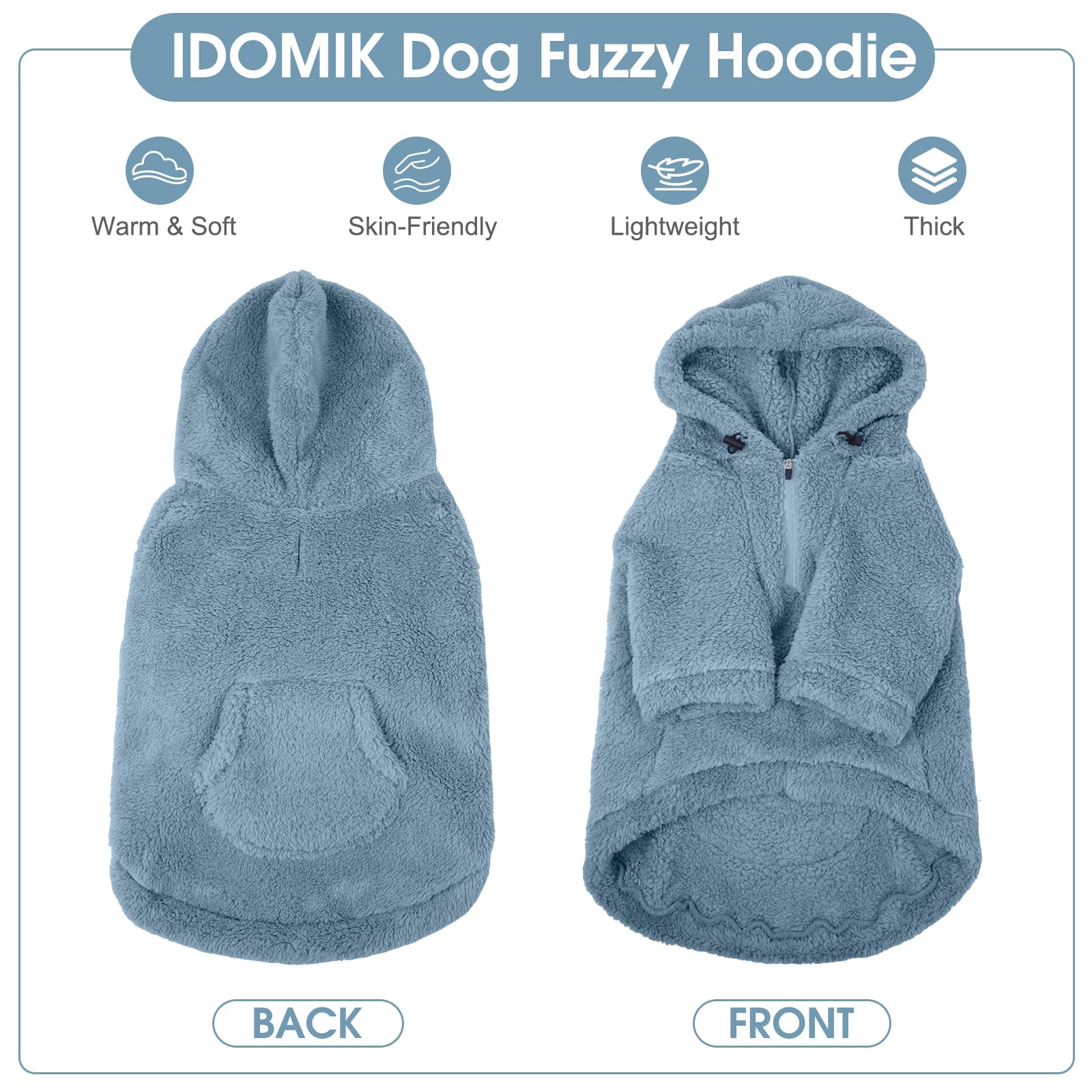 IDOMIK sudadera para perro bolsillo trasero: espacio para snacks durante paseos