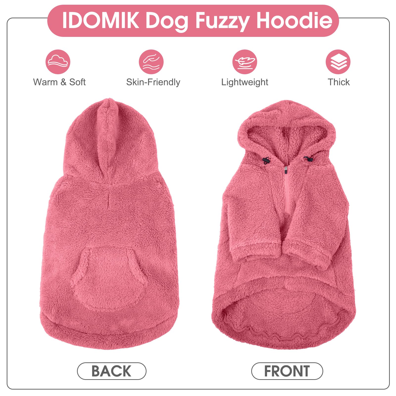 IDOMIK sudadera perrito con bolsillo trasero para snacks y accesorios