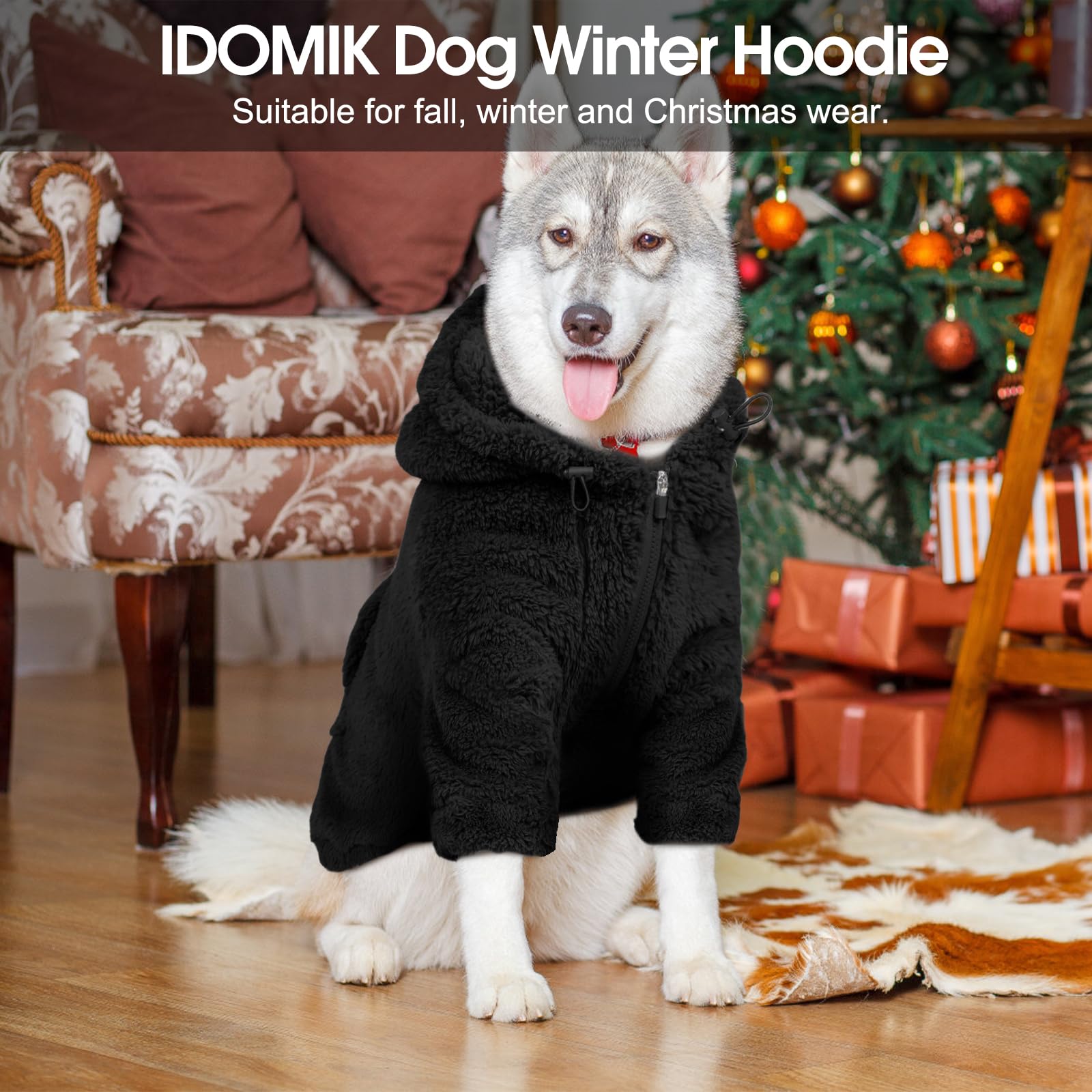 IDOMIK sudadera navideña para perros, perfecta para conjuntos festivos.