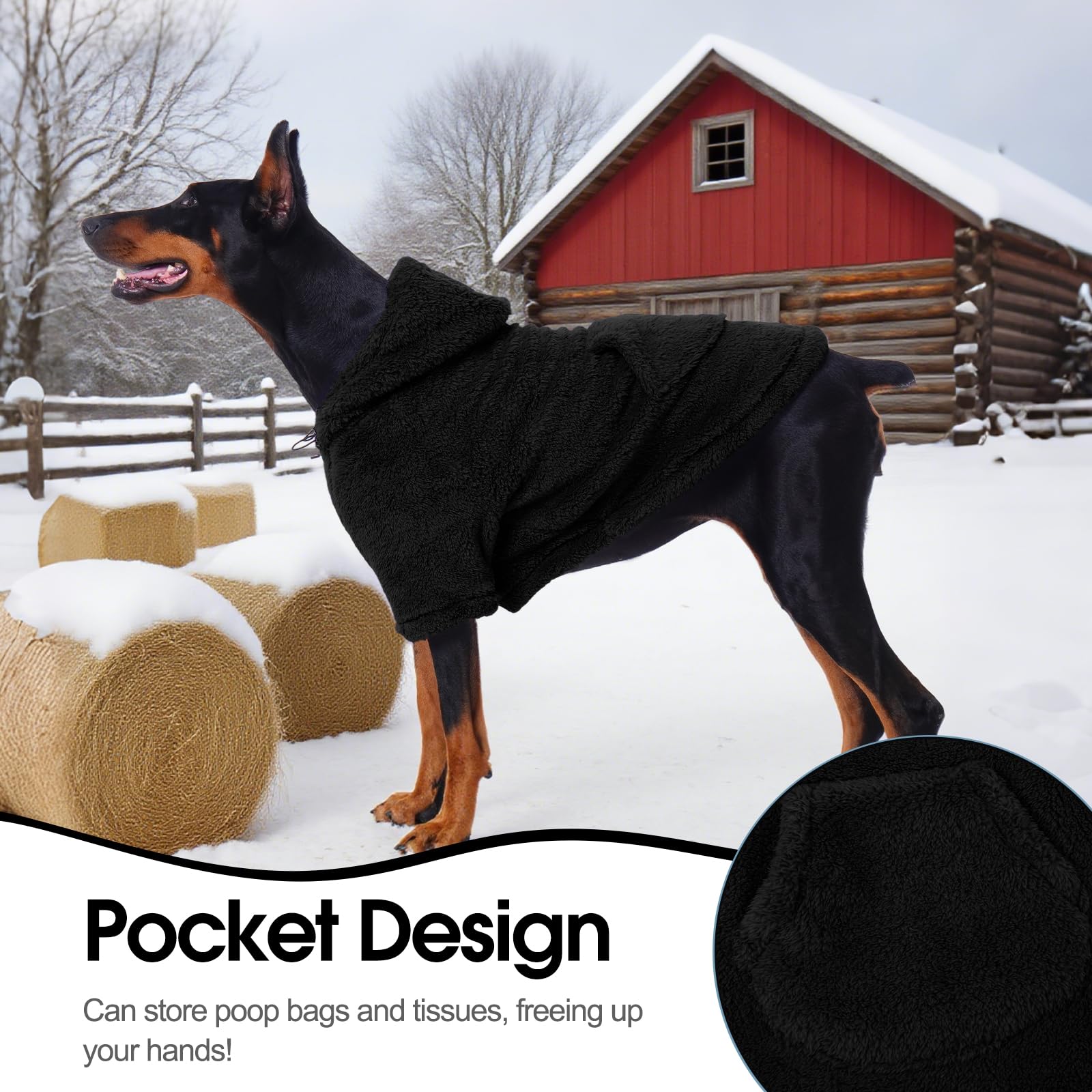 IDOMIK sudadera para perro con cremallera en el cuello, ponible sin esfuerzo.