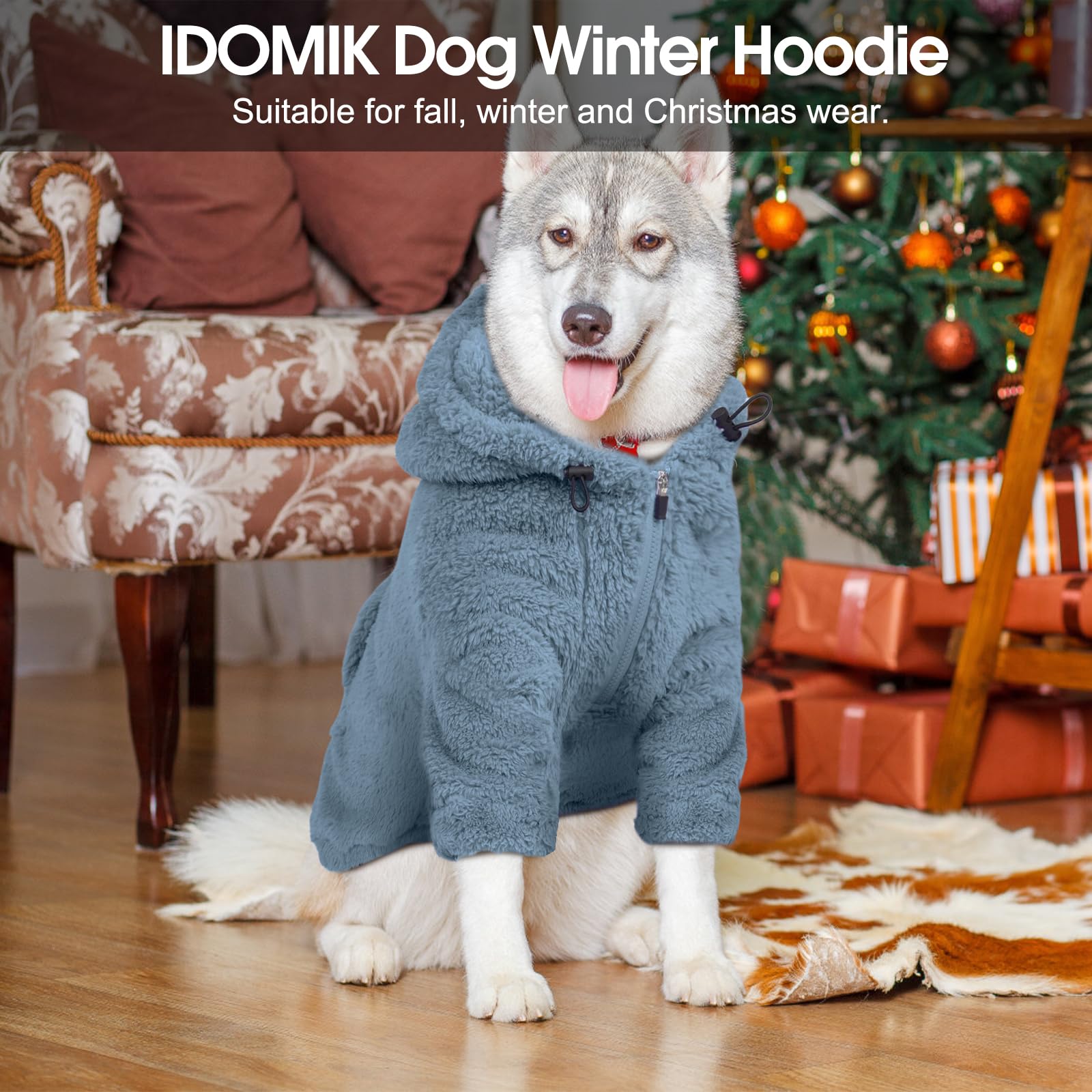 IDOMIK sudadera para perro usos invernales y navideños: ideal para paseos y fotos festivas