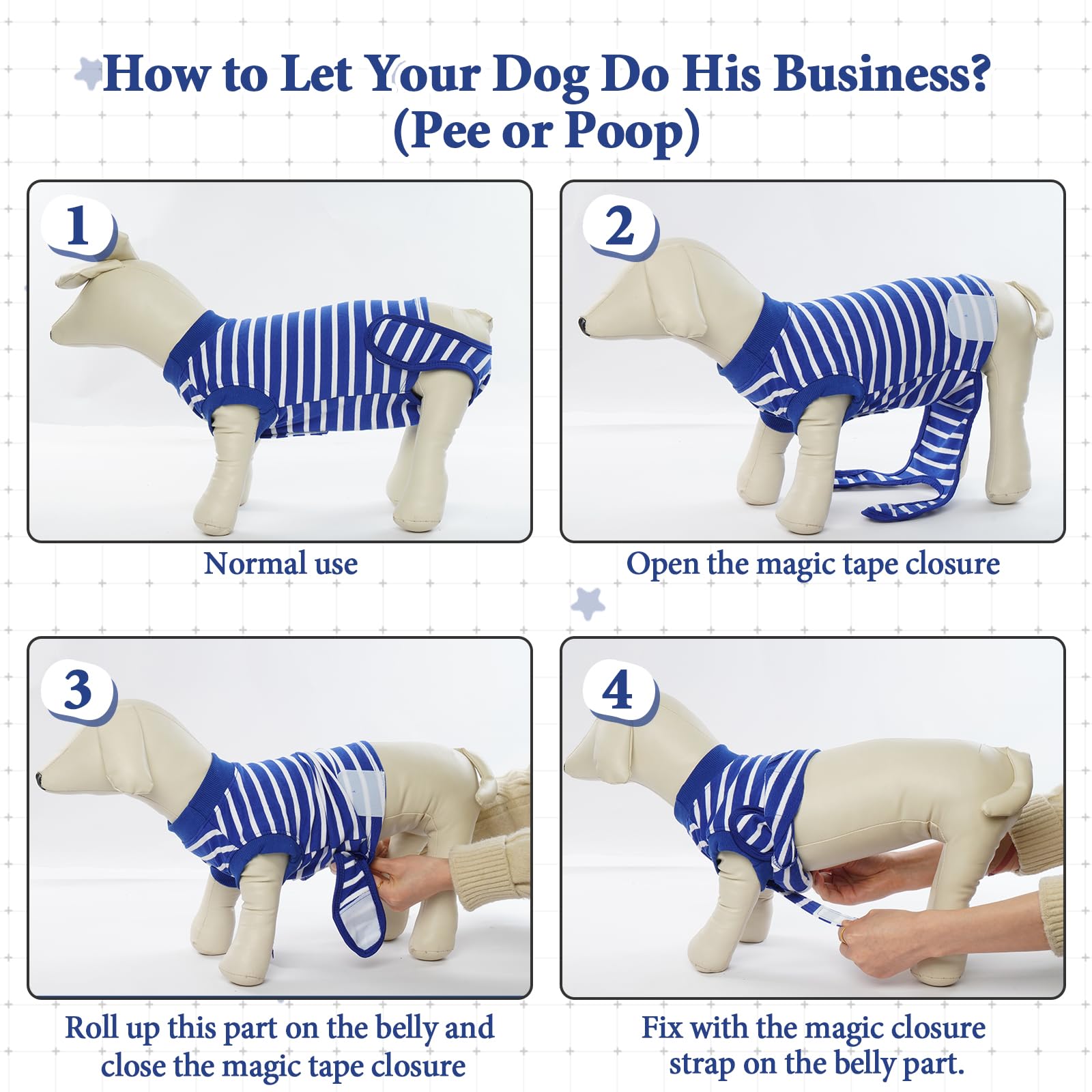 IDOMIK talla ajustable para pecho y espalda del perro.