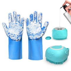 IDQQUQQ guantes de lavado para perros con cerdas suaves para una limpieza profunda.