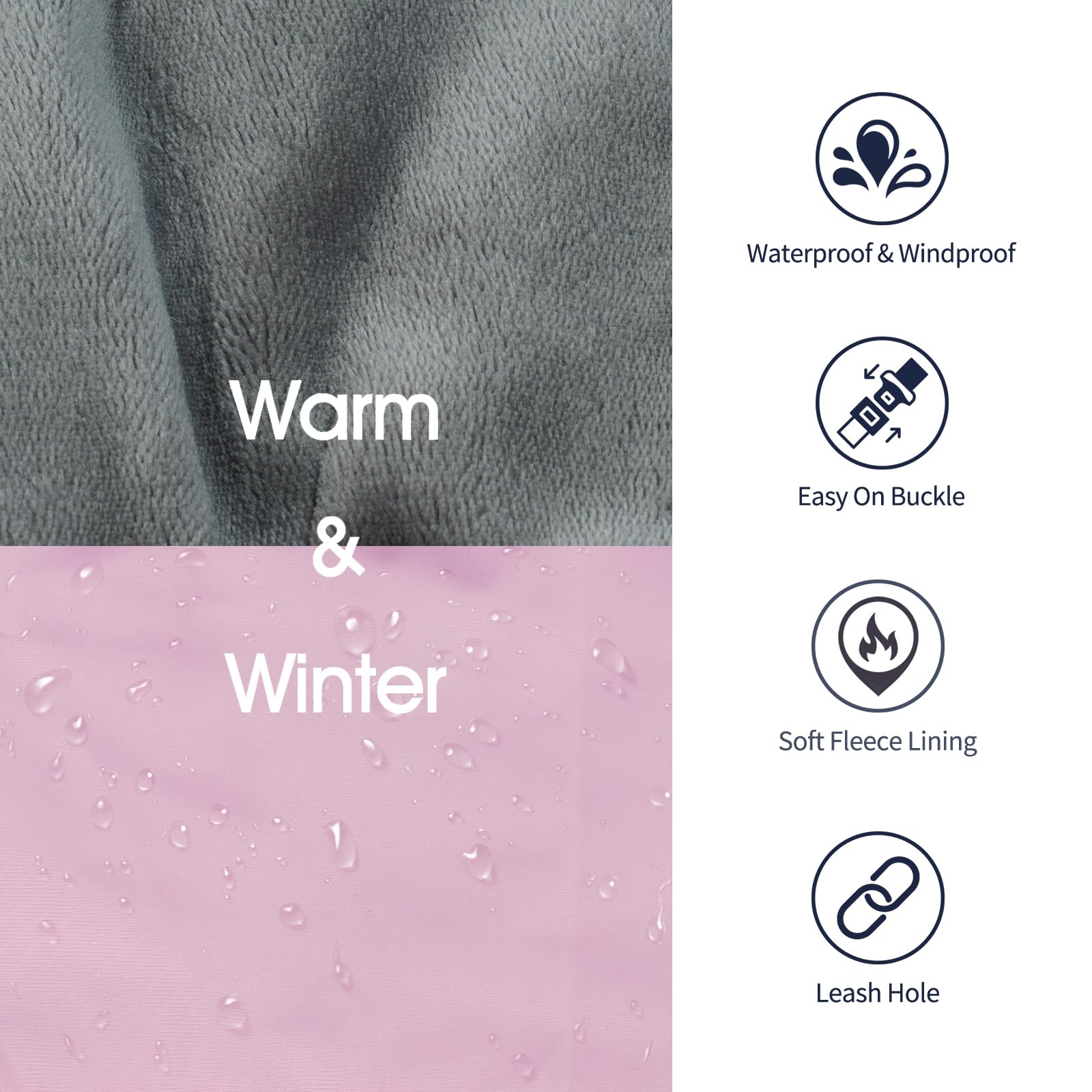 IECOii abrigo para perros XXL - tela impermeable y viento resistente.
