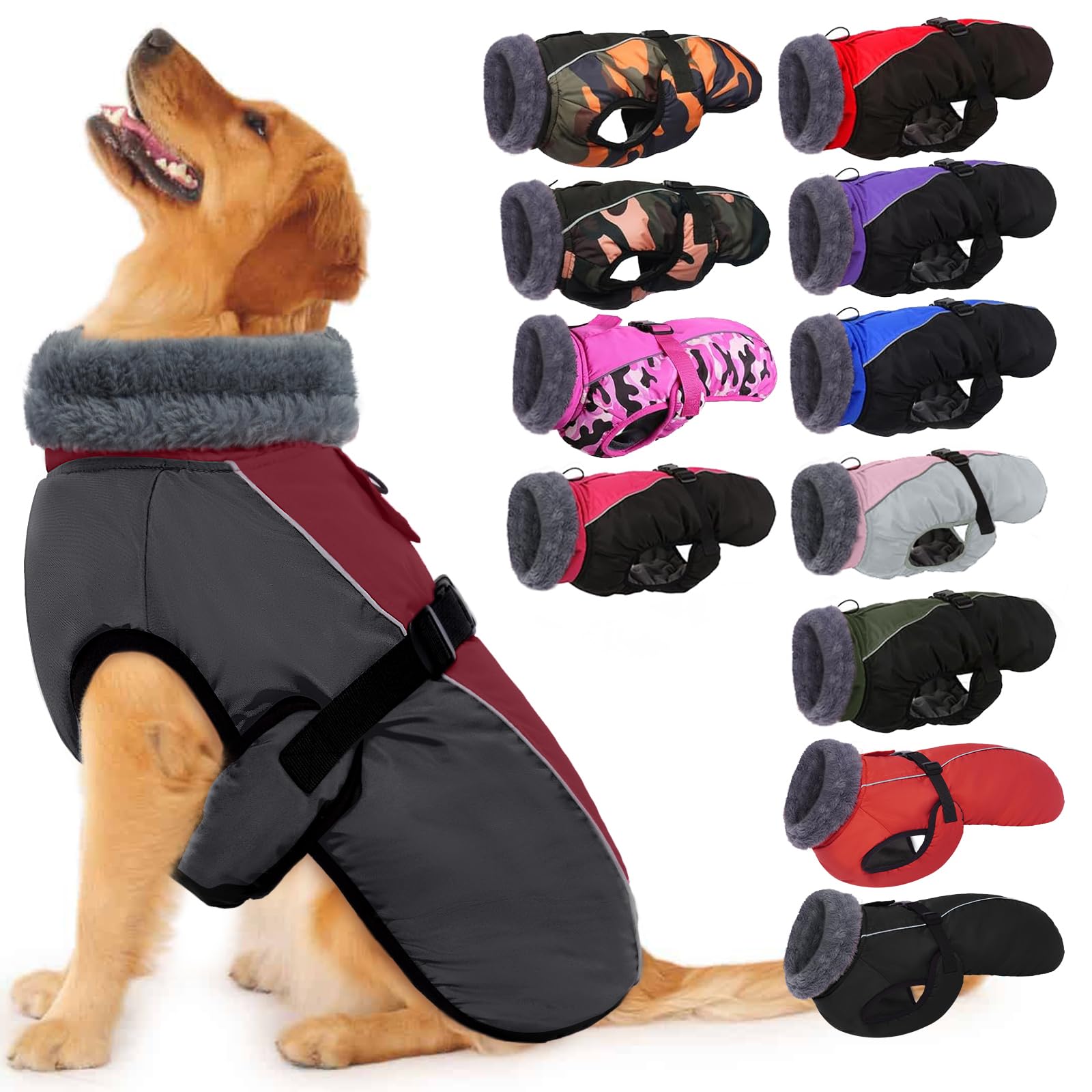 IECOii abrigo calido exterior para perros, ideal para paseos fríos y al aire libre