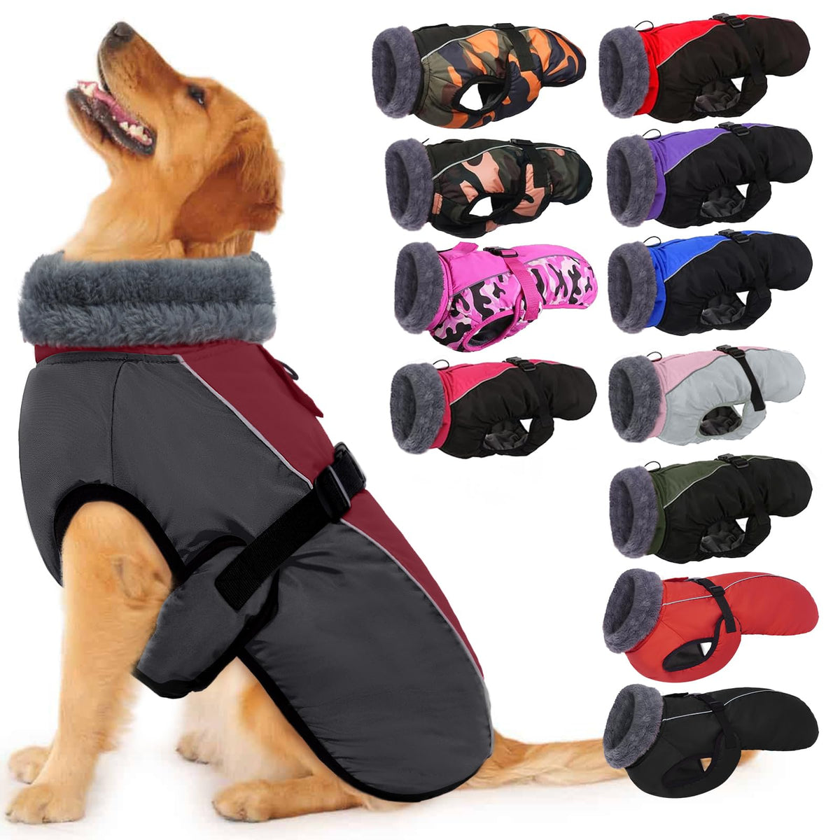 IECOii abrigo calido exterior para perros, ideal para paseos fríos y al aire libre