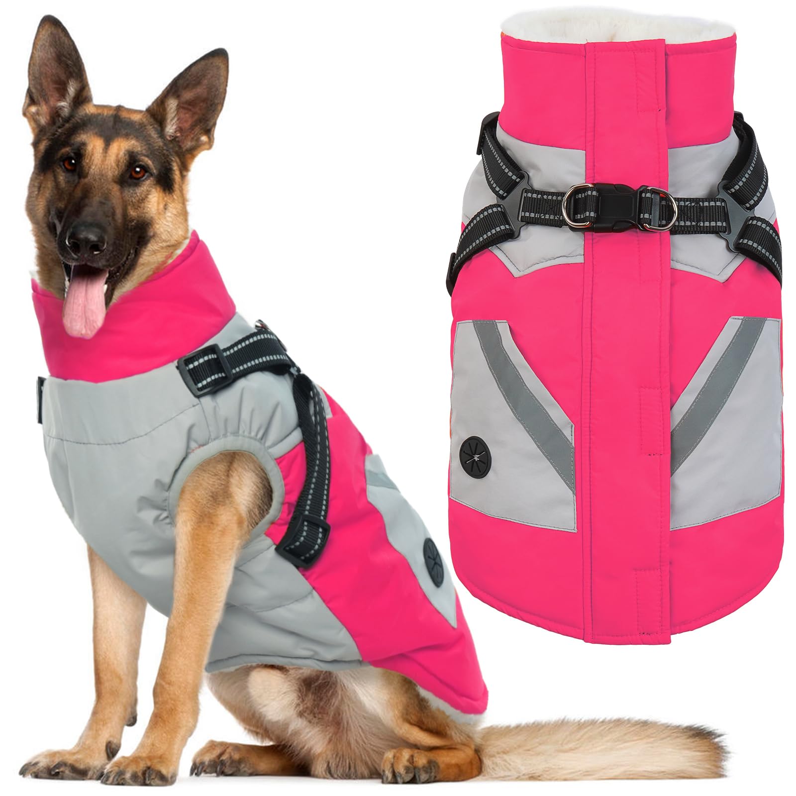 IECOii chaqueta impermeable para perro con arnés, talla xxlarge, protege contra lluvia y viento.